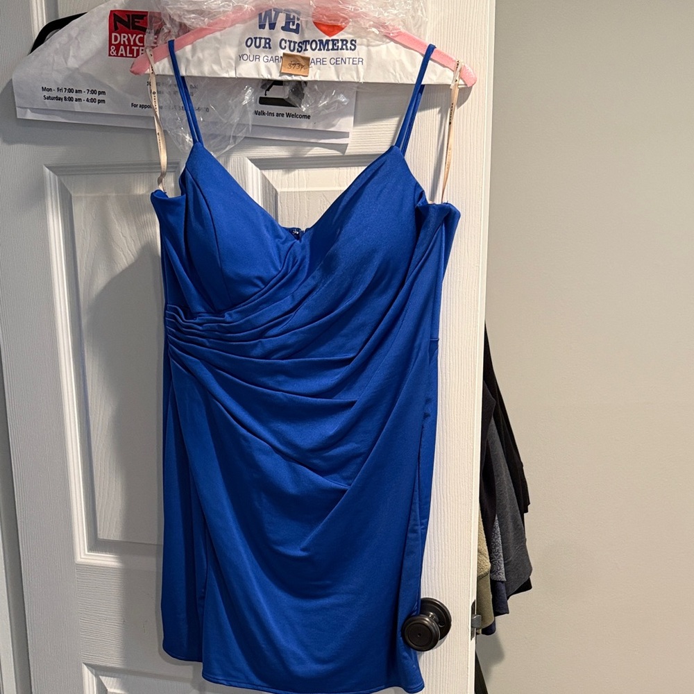 Elegant Blue Spaghetti Strap Dress perfect from prom